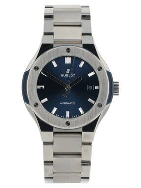 Hublot Classic Fusion Titanium Blue Dial 33mm Auto Women's Watch
